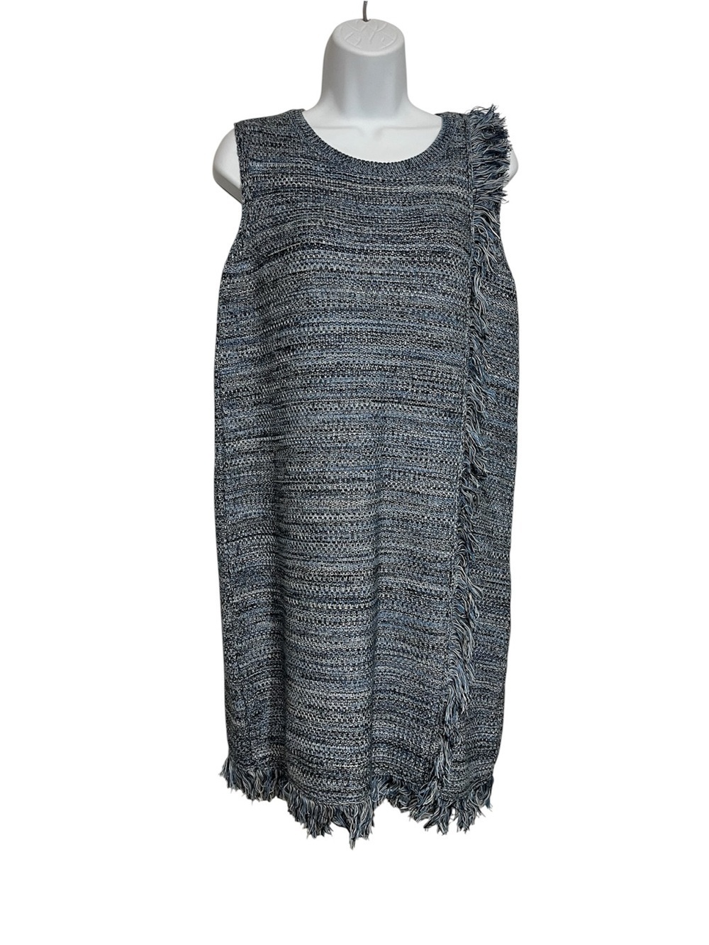 Holding Horses Anthropologie Sleeveless Fringe-Trim Knit Shift Dress Size Medium